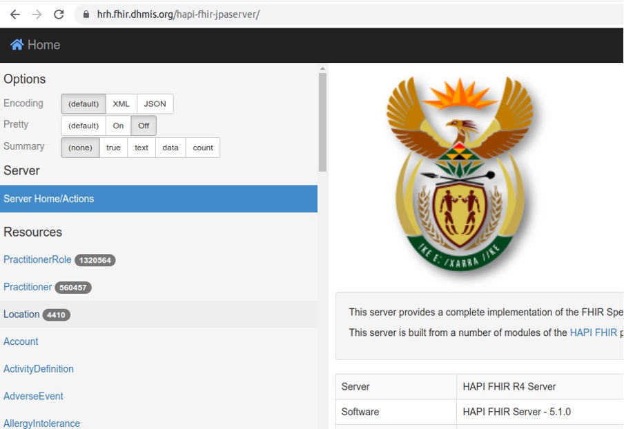 FHIR HRH Registry Screenshot